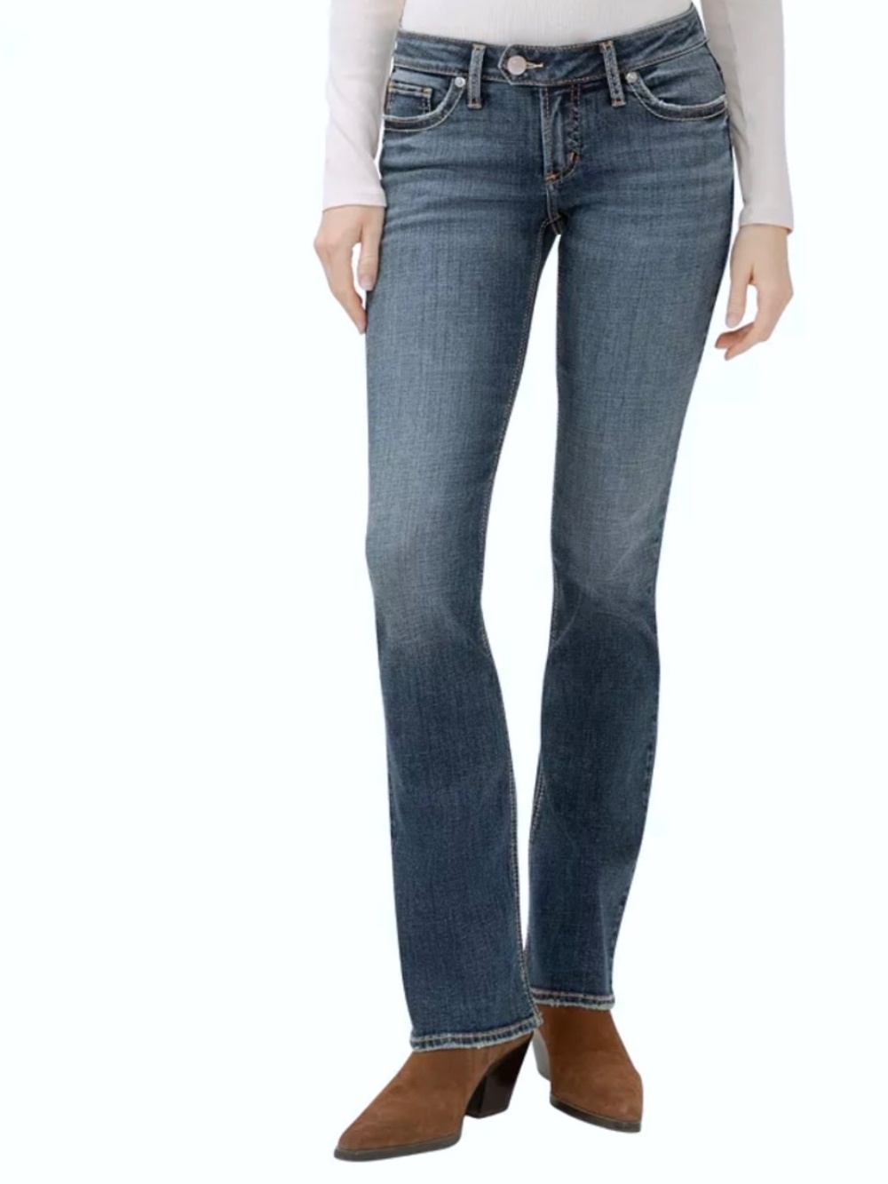 Silver Jeans Tuesday 28 Bootcut Denim Blue Jean Low Rise 28x30 5-Pocket Tab - Picture 2 of 16